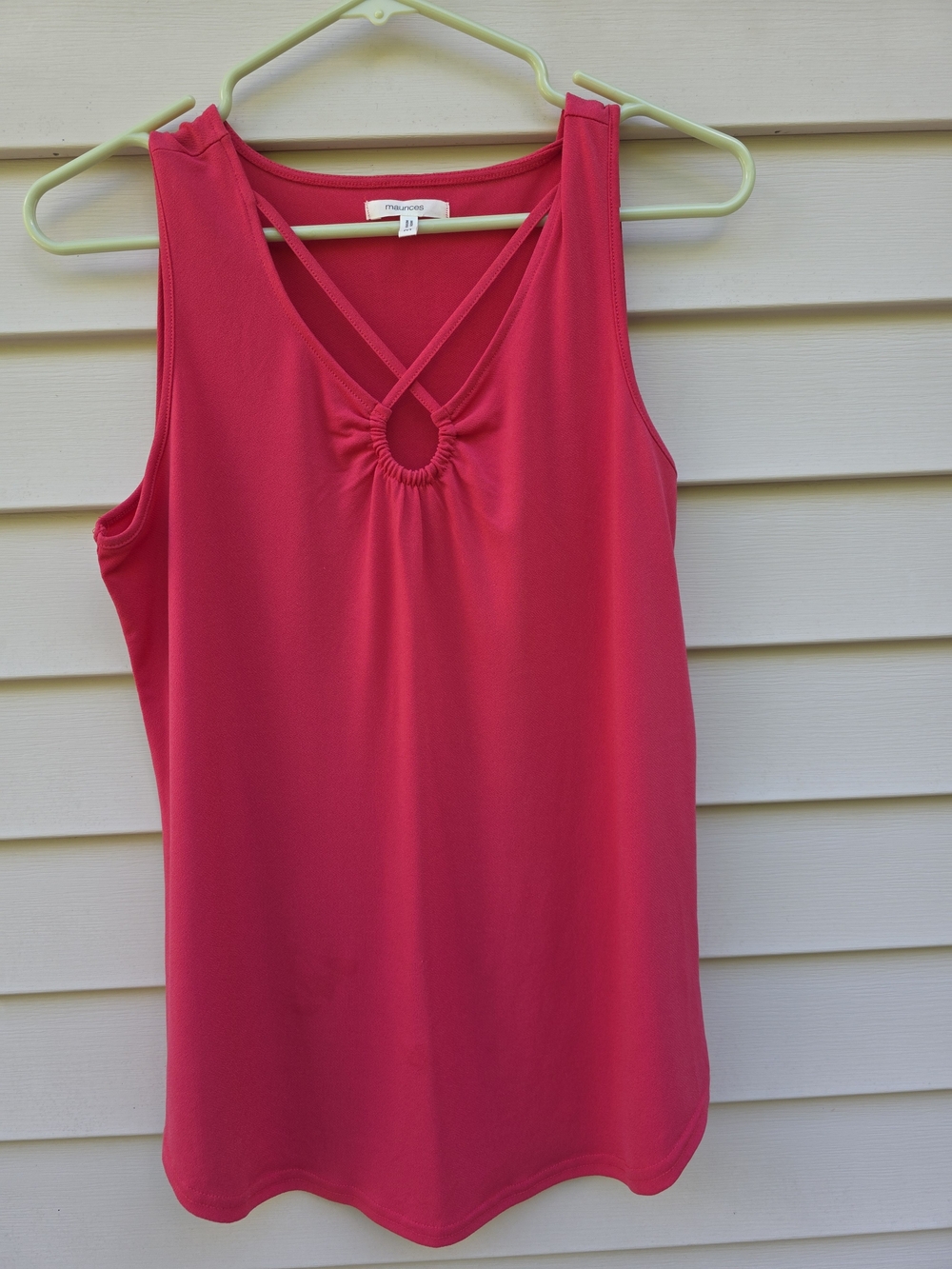 Maurices Coral Red Tank with Keyhole Detail